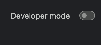 Developer mode OFF